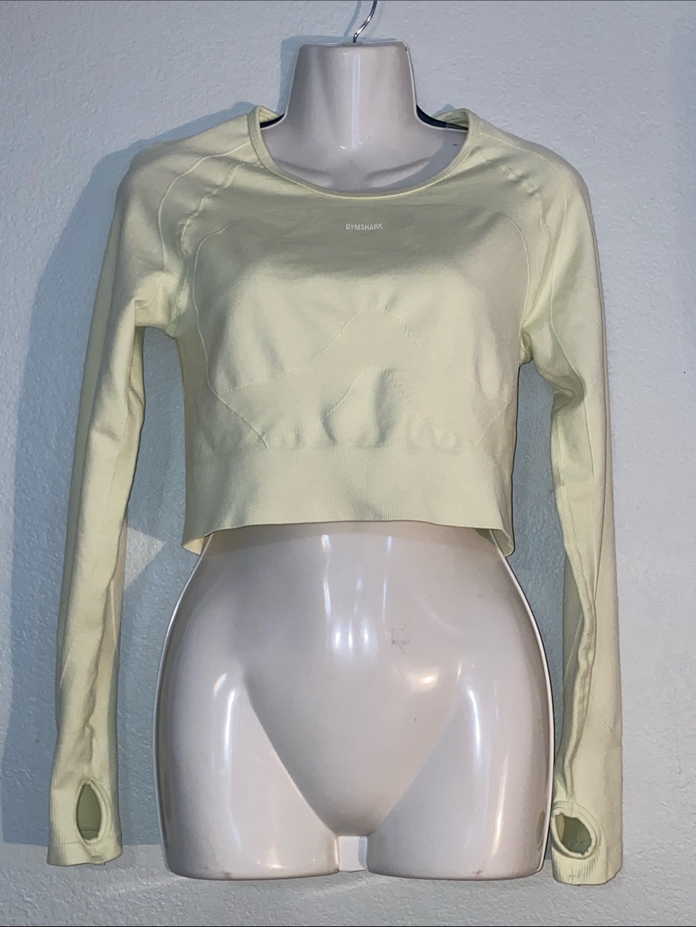 Gymshark Pale green  Cropped Long-Sleeve Top